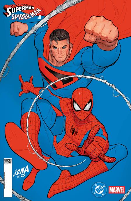 DC MARVEL SUPERMAN SPIDER-MAN #1 (ONE SHOT) CVR Q DAVID NAKAYAMA KINGDOM COME SUPERMAN & SPIDER-MAN CARD STOCK VAR (3/25/2026)