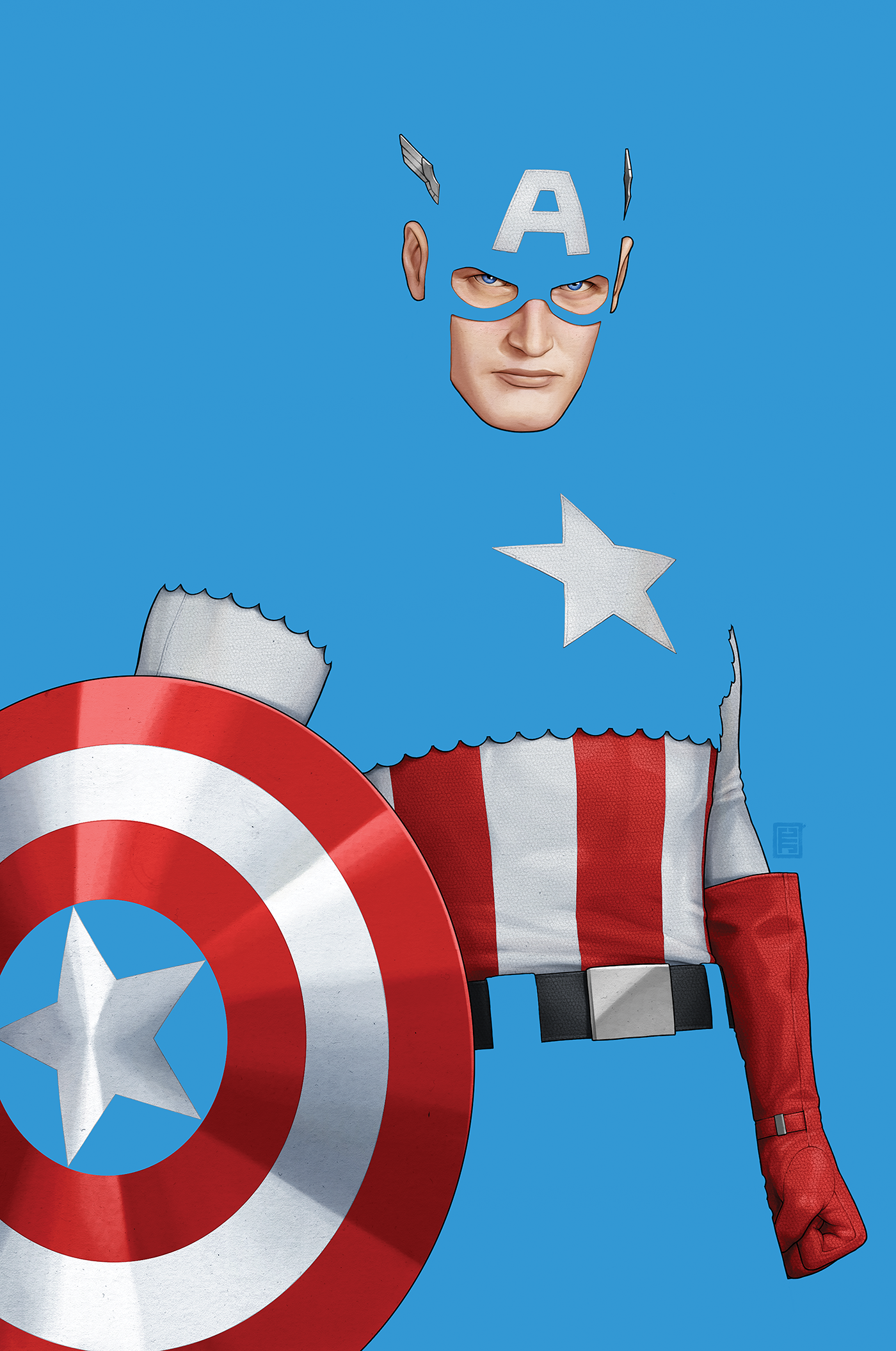 CAPTAIN AMERICA #2 JOHN TYLER CHRISTOPHER NEGATIVE SPACE VIRGIN VARIANT (8/6/2025)