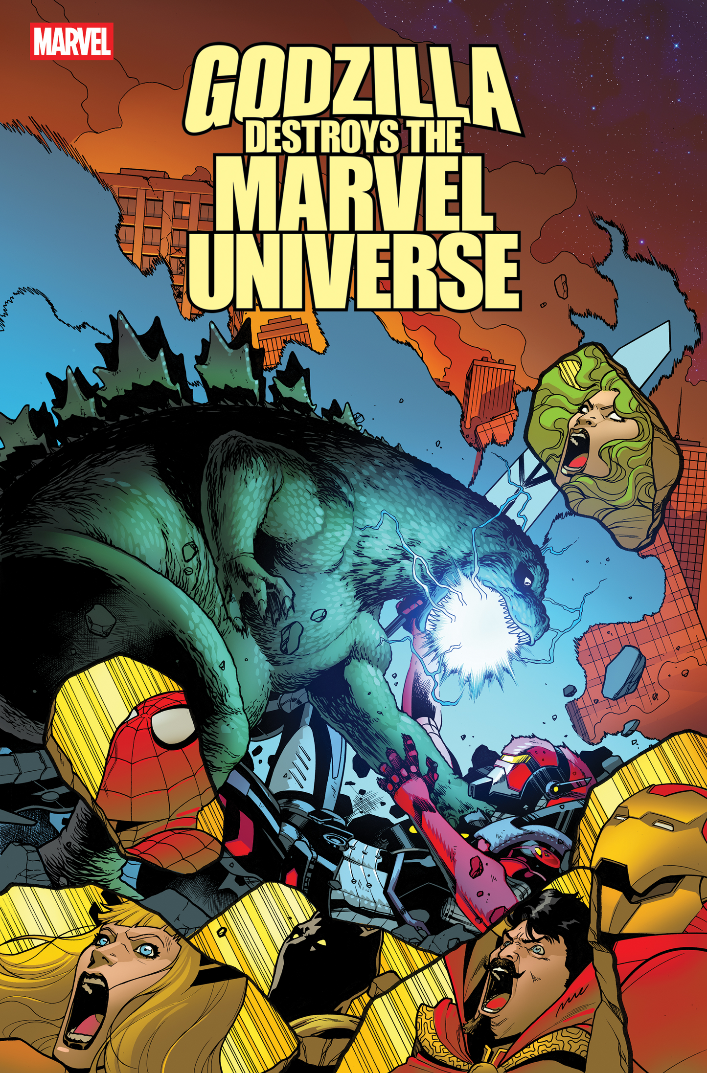 GODZILLA DESTROYS THE MARVEL UNIVERSE #5 PERE PEREZ VARIANT (11/19/2025)
