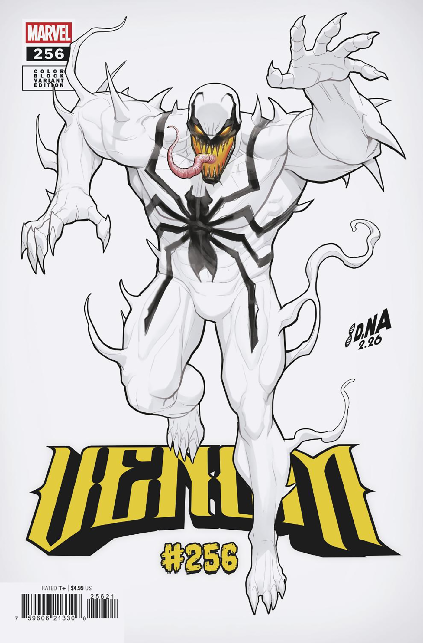 VENOM #256 DAVID NAKAYAMA COLOR BLOCK WHITE VARIANT (4/1/2026)
