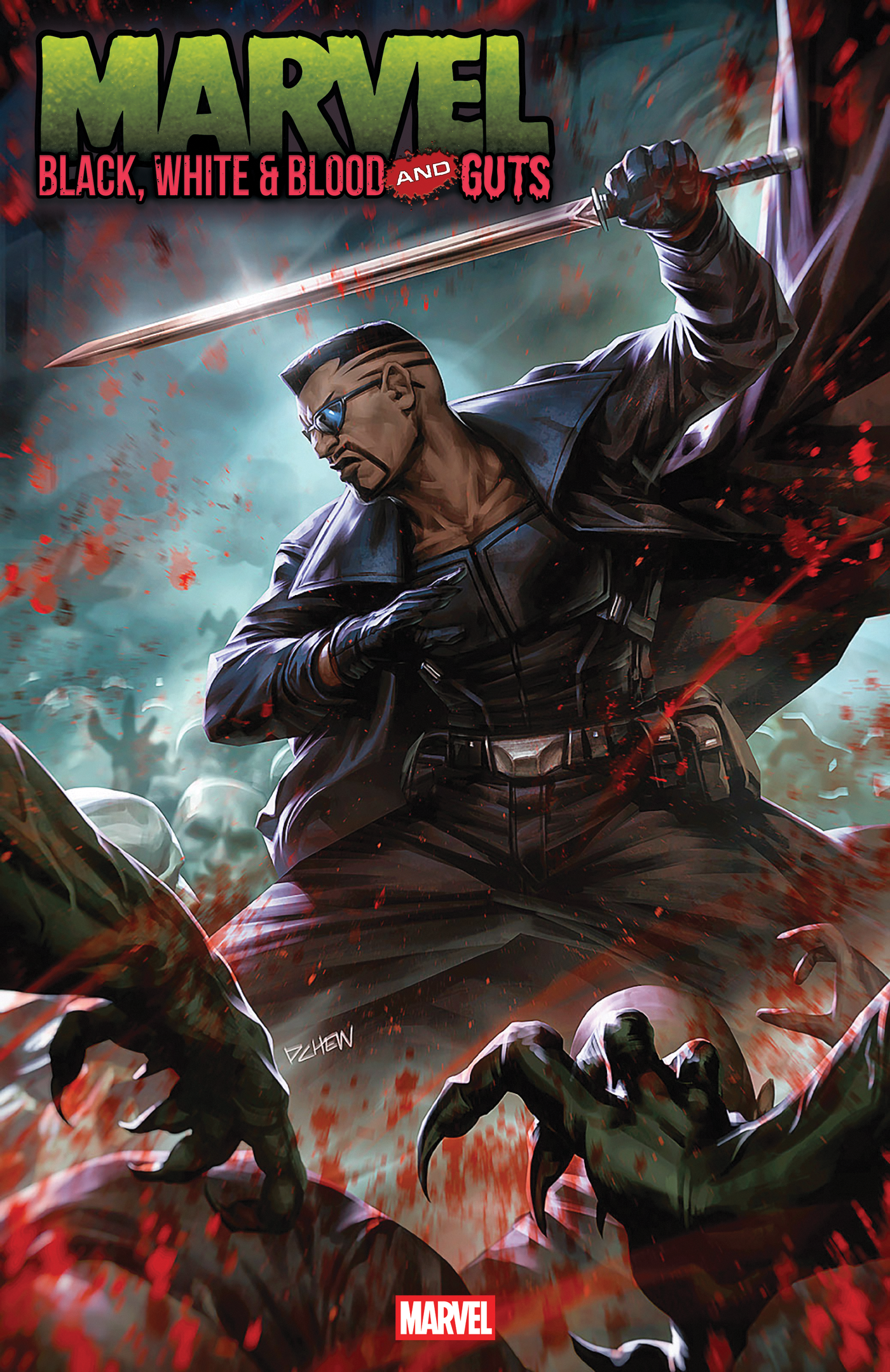 MARVEL: BLACK, WHITE & BLOOD AND GUTS #1 DERRICK CHEW VARIANT (10/8/2025)