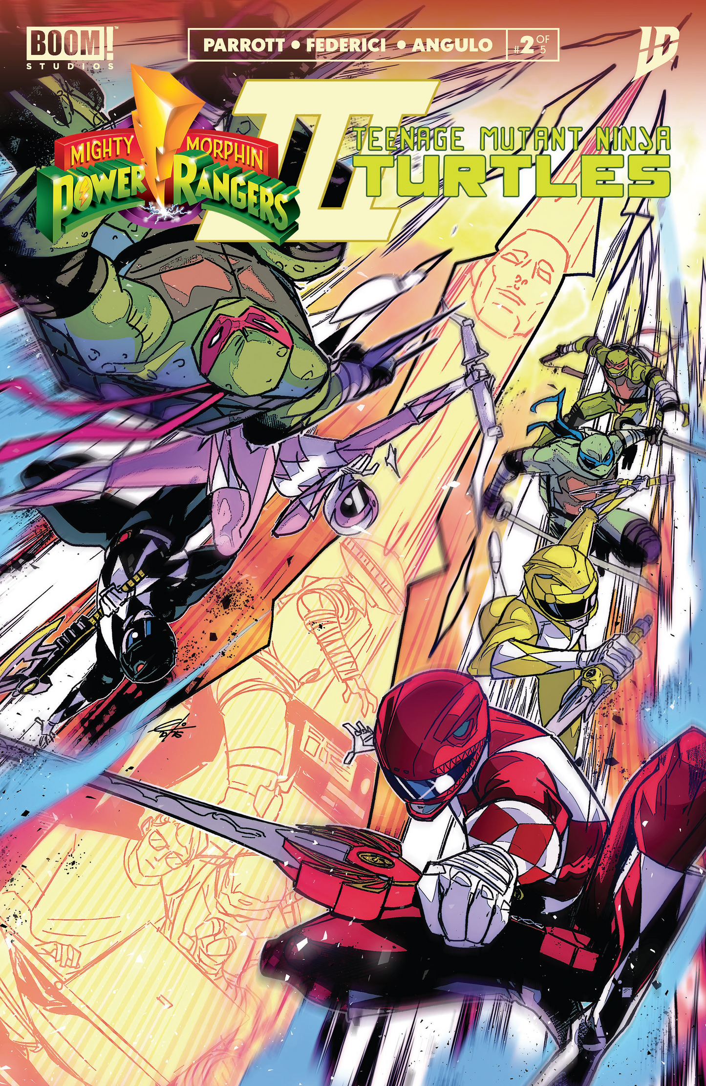 Mighty Morphin Power Rangers/Teenage Mutant Ninja Turtles III #2 K FOC Reveal Variant (Dressed, Carlini) (9/24/2025)