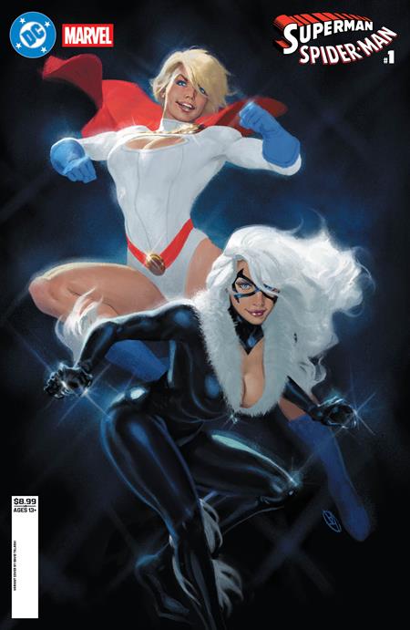DC MARVEL SUPERMAN SPIDER-MAN #1 (ONE SHOT) CVR V DAVID TALASKI POWER GIRL & BLACK CAT CARD STOCK VAR (3/25/2026)