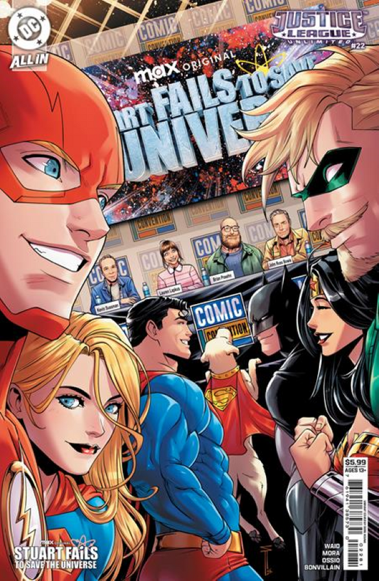 JUSTICE LEAGUE UNLIMITED #22 CVR G SERG ACUNA STUART FAILS TO SAVE THE UNIVERSE CARD STOCK VAR (8/26/2026)