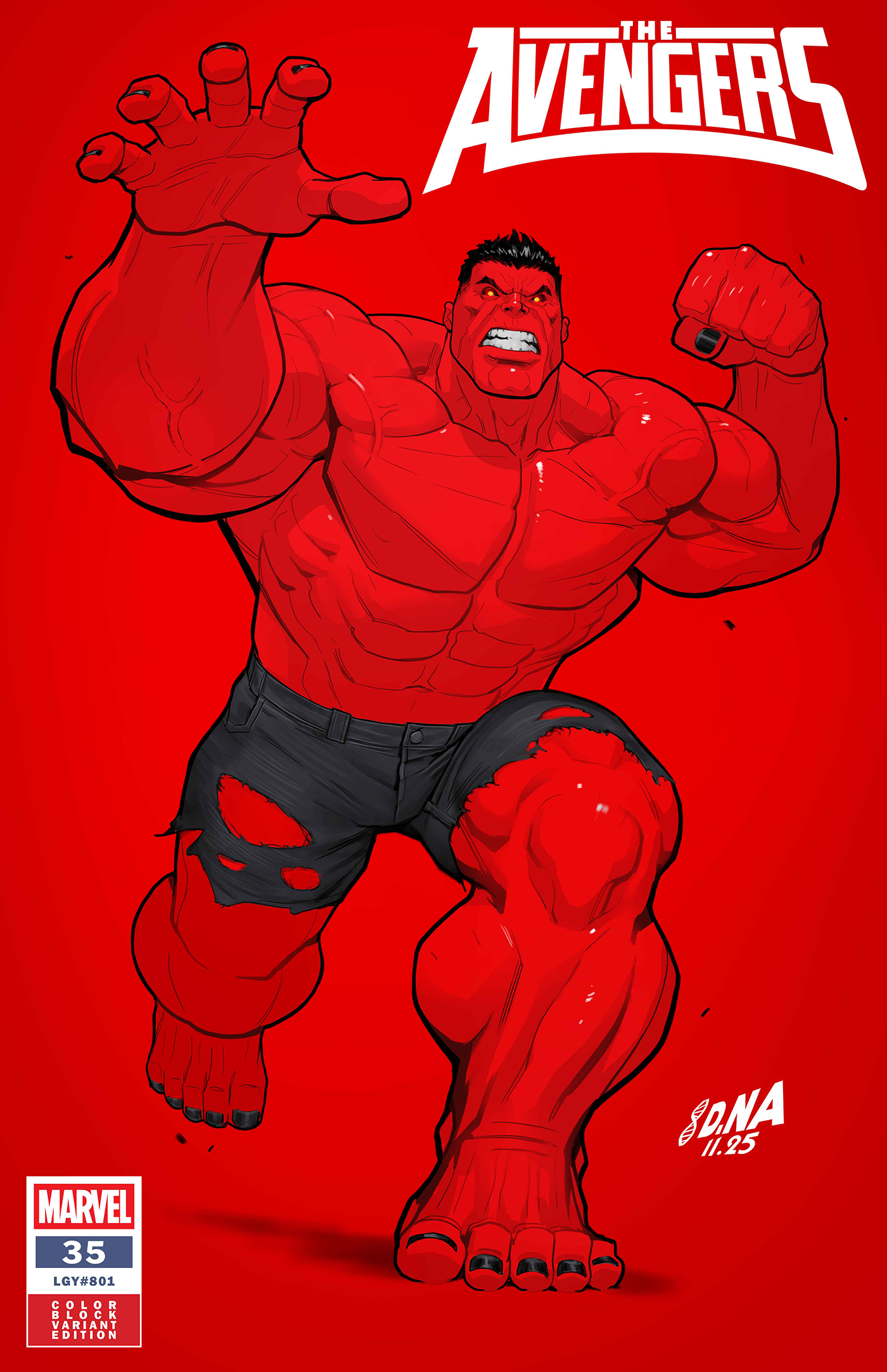 AVENGERS #35 DAVID NAKAYAMA COLOR BLOCK RED VARIANT (2/4/2026)