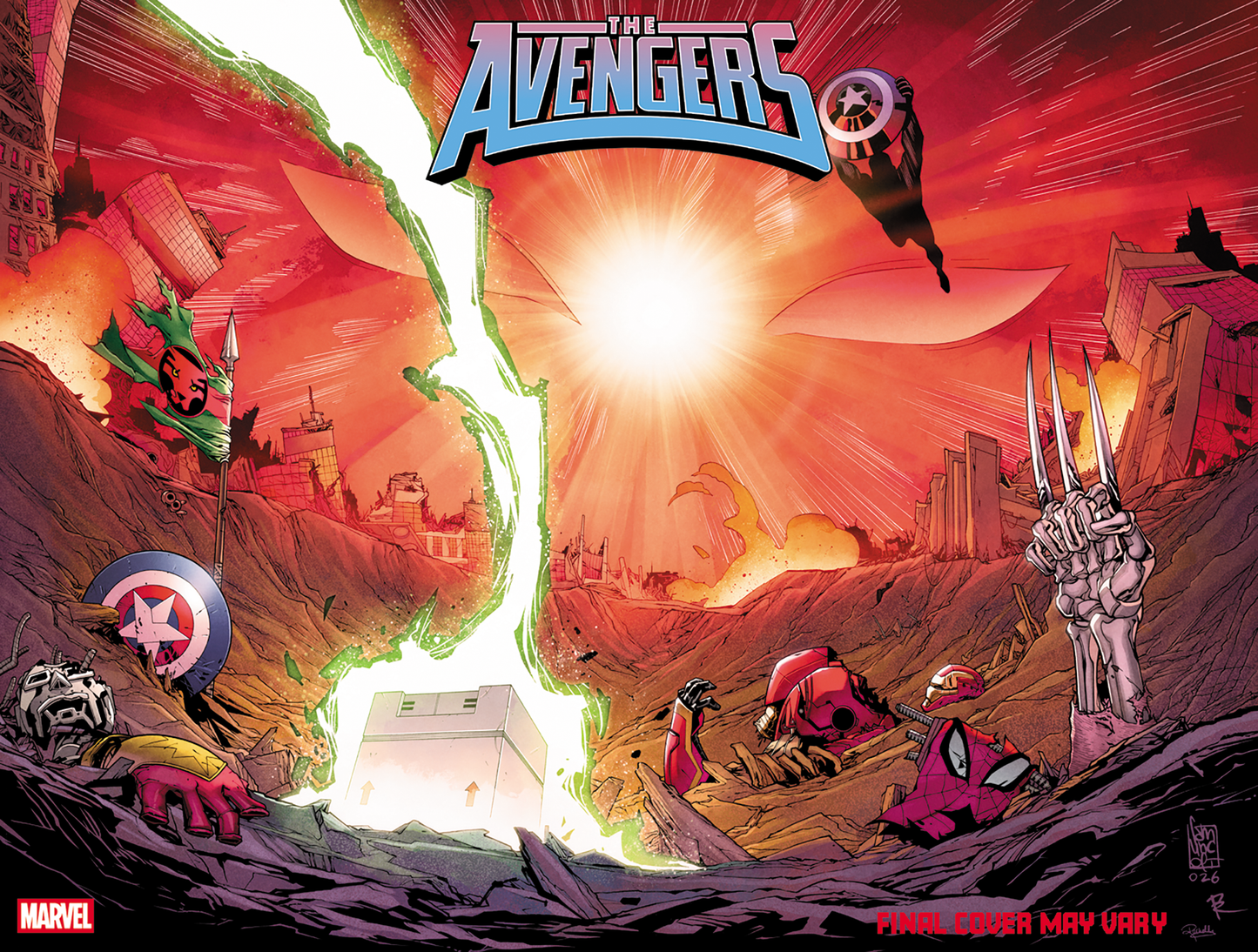 AVENGERS #36 GIUSEPPE CAMUNCOLI WRAPAROUND FORESHADOW VARIANT (3/4/2026)