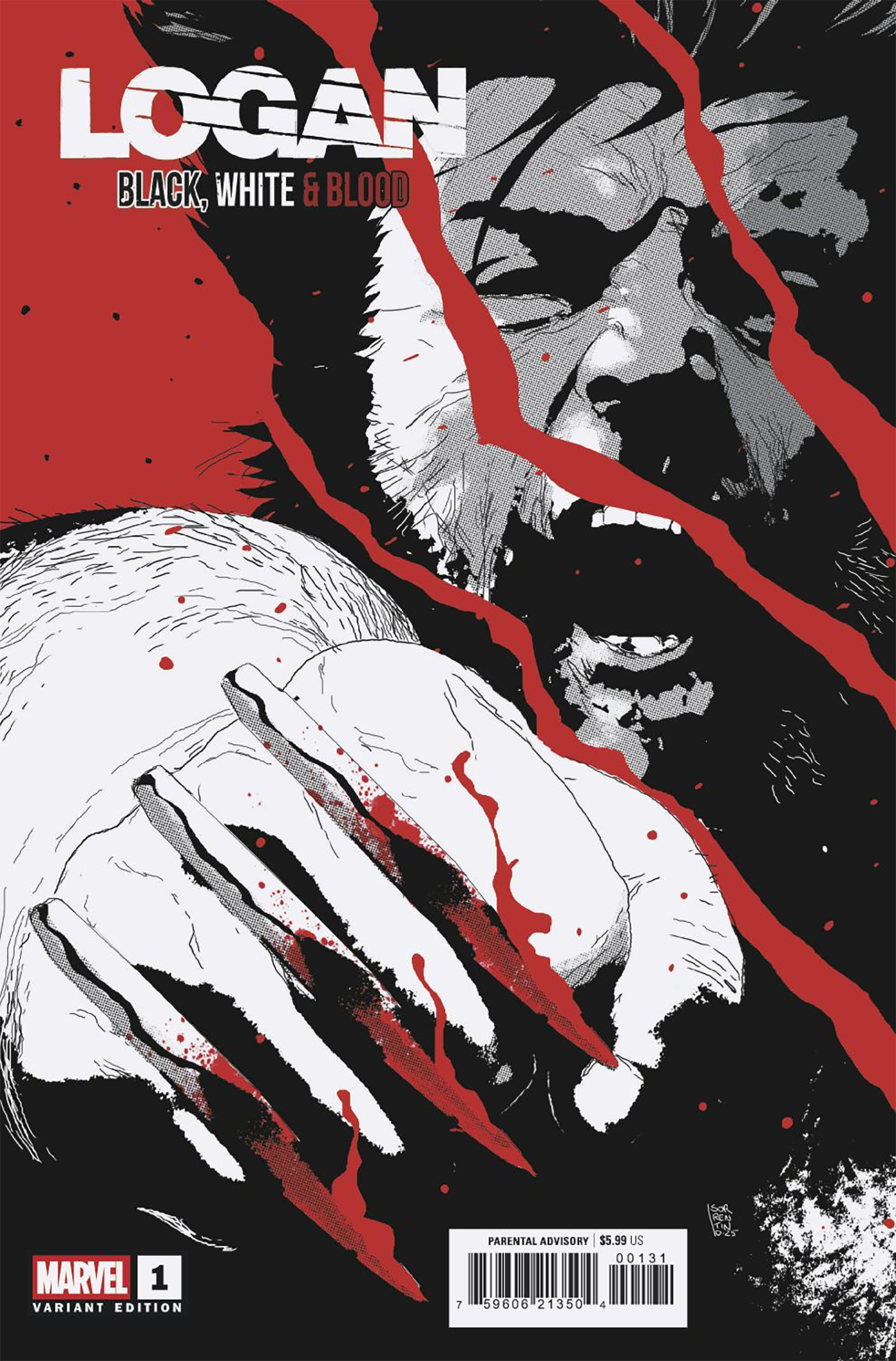 LOGAN: BLACK, WHITE & BLOOD #1 ANDREA SORRENTINO VARIANT (1/14/2026)