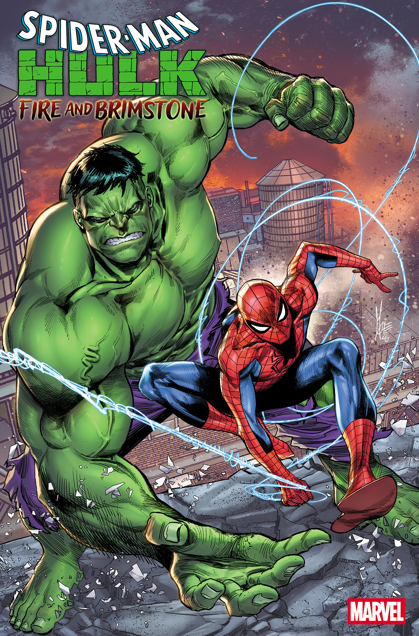 SPIDER-MAN/HULK: FIRE AND BRIMSTONE #1 MARCO CHECCHETTO FOIL VARIANT (8/19/2026)