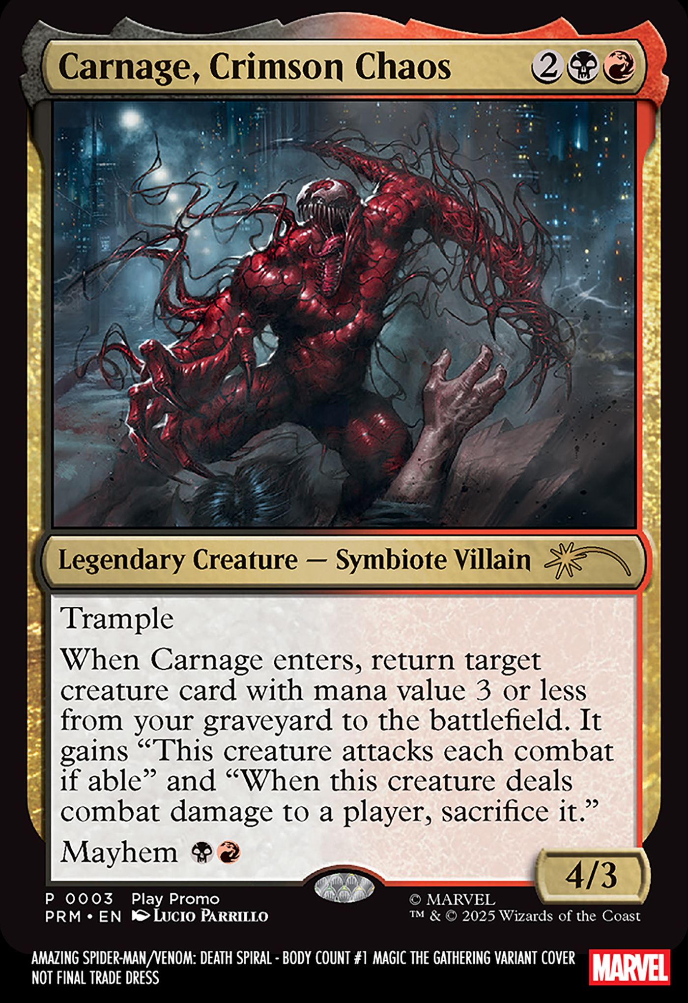 AMAZING SPIDER-MAN/VENOM: DEATH SPIRAL - BODY COUNT #1 LUCIO PARRILLO MAGIC: THE GATHERING VARIANT (5/13/2026)
