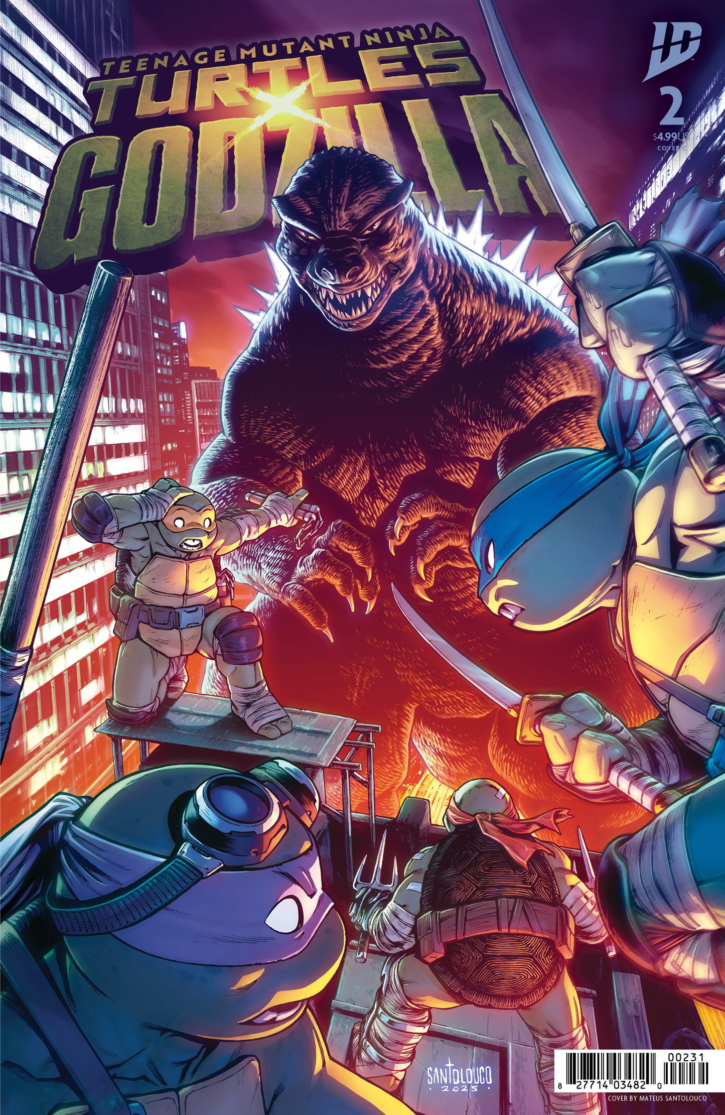 Teenage Mutant Ninja Turtles x Godzilla #2 Variant C (Santolouco) (1/7/2026)