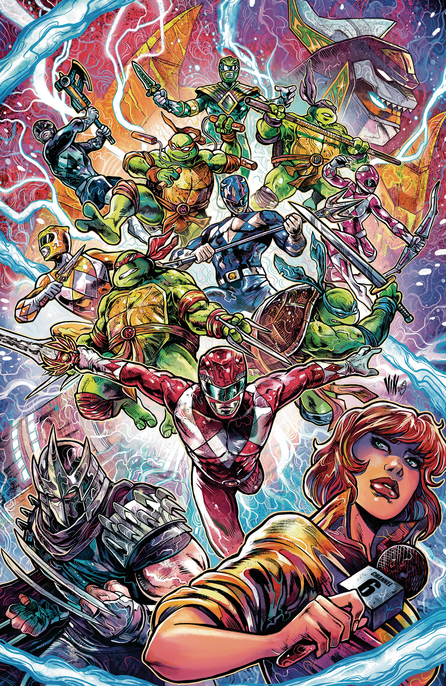 Mighty Morphin Power Rangers/Teenage Mutant Ninja Turtles III #3 L 1:5 INCV (Full Art, Cardstock, Riccardi)[1:5] (11/19/2025)