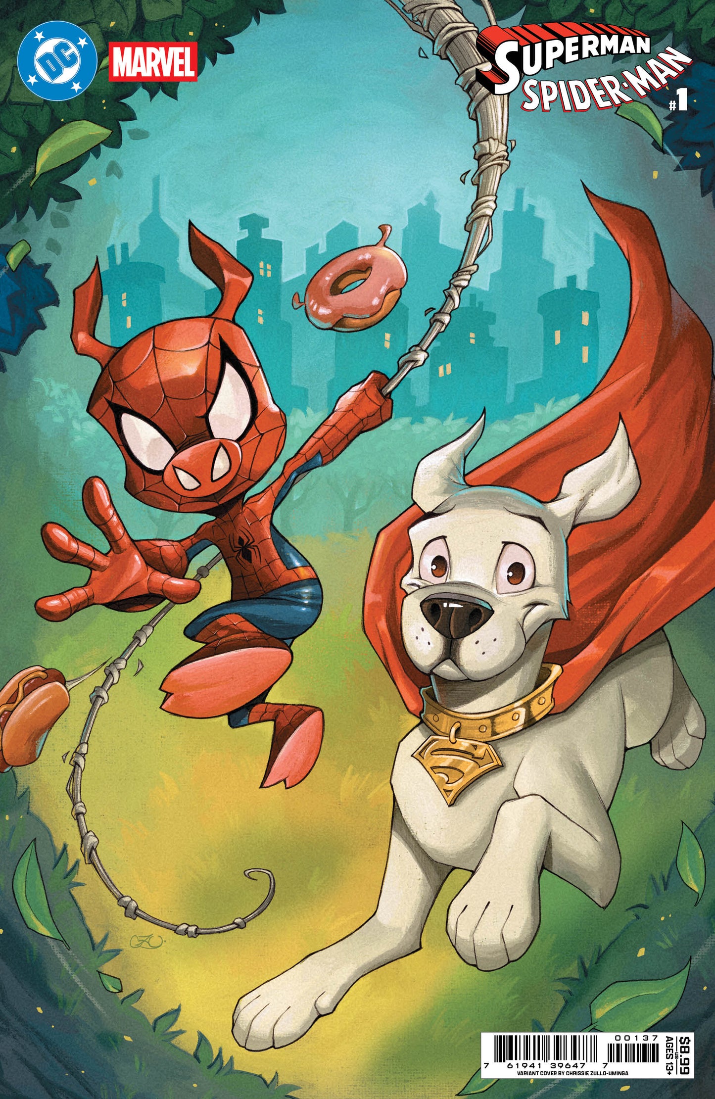 DC MARVEL SUPERMAN SPIDER-MAN #1 (ONE SHOT) CVR W CHRISSIE ZULLO KRYPTO & SPIDER-HAM CARD STOCK VAR (3/25/2026)